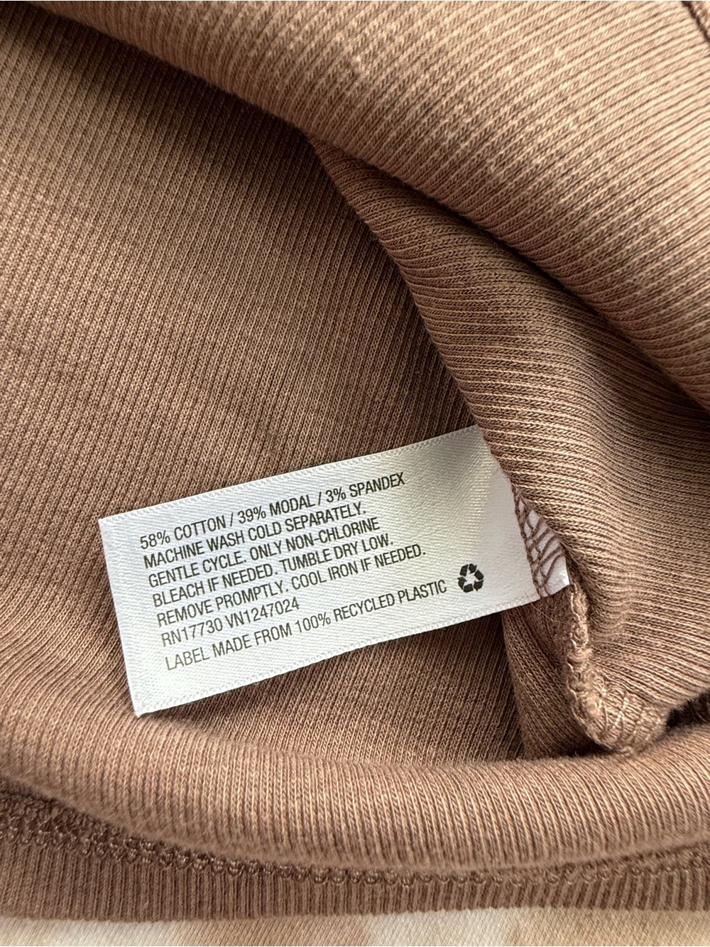 Brown Ribbed Tank Top - Picture 4 of 6